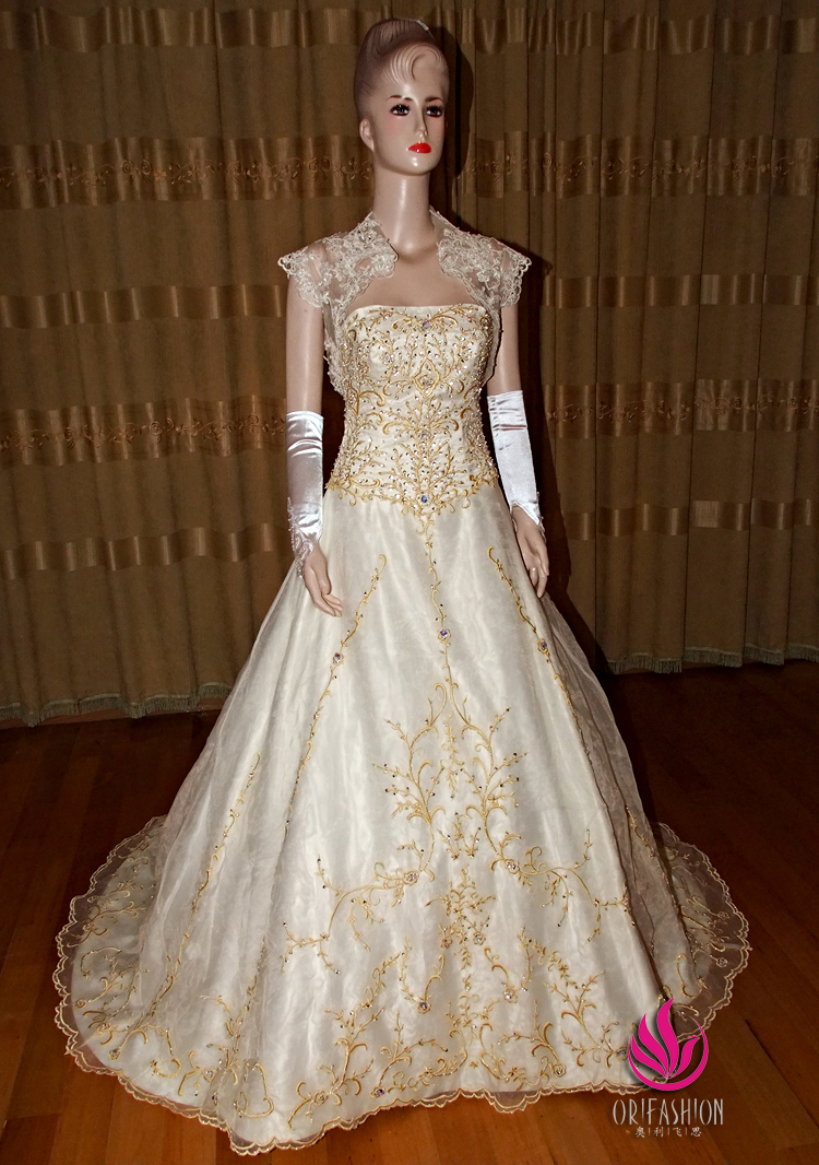 Orifashion HandmadeReal Custom Made Embroidery Wedding Dress RC1 - Click Image to Close